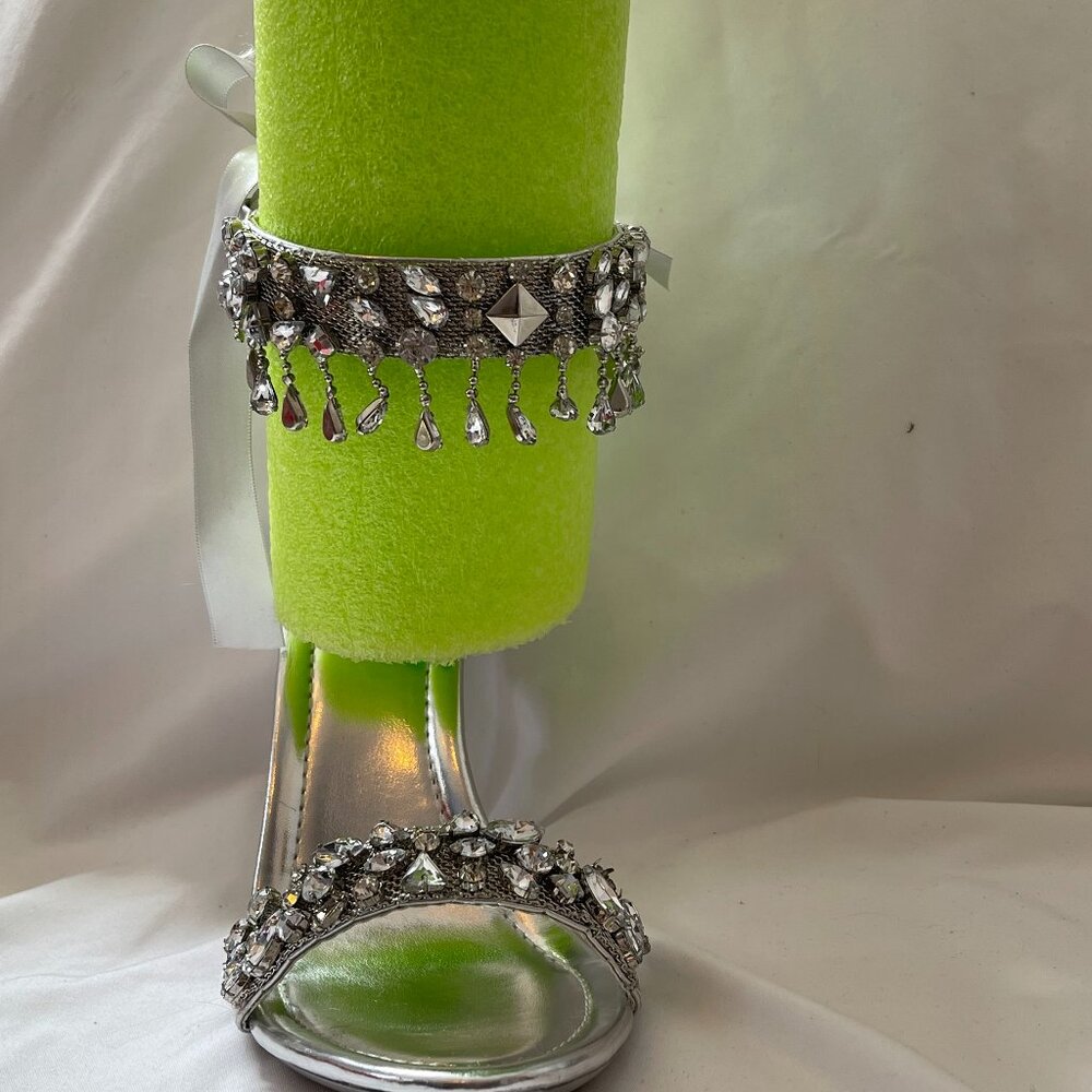 Rhinestone Ankle Strap Heels/Size 6 1/2